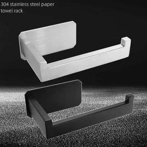 

toilet paper holders self adhesive holder kitchen washroom stainless steel towel no drilling roll household gadgt