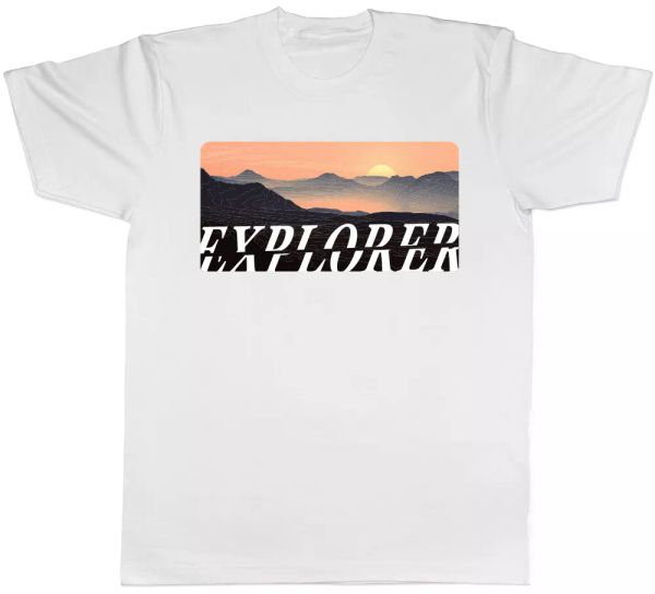 

explorer mens t-shirt, White;black