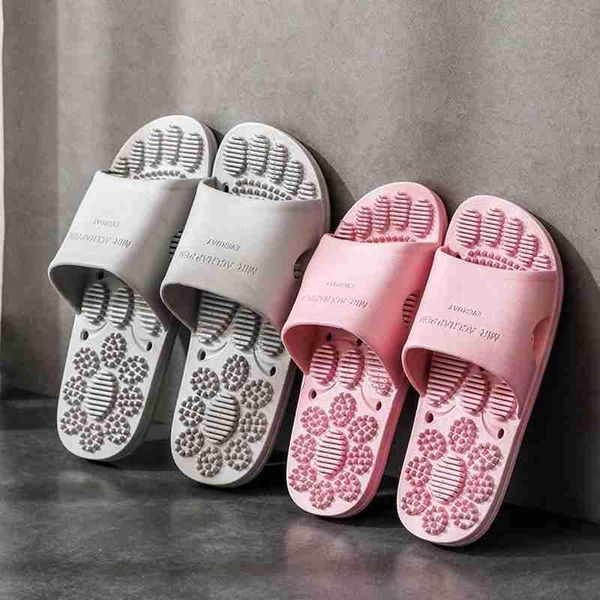 

summer women massage slippers non-slip soft bottom foot sandals indoor outdoor bathroom anti skid size 36-41, Black