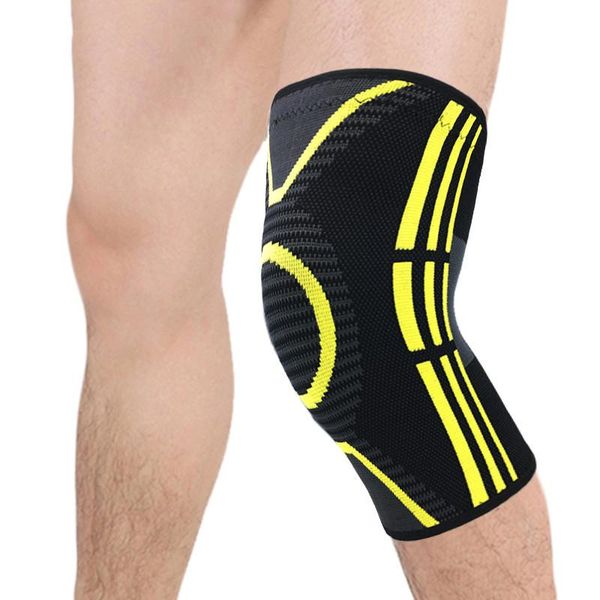

elbow & knee pads basketball knitting anti-slip silicone pad elastic support kneepad protector guard strap, Black;gray