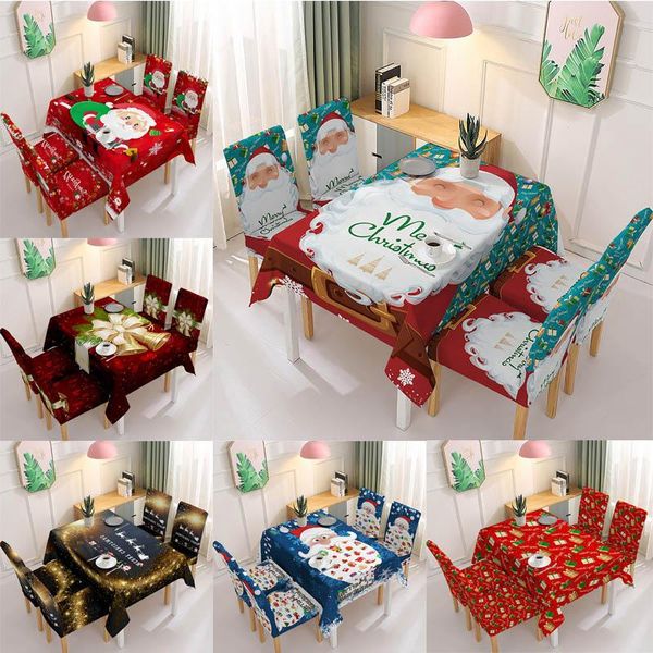 

table cloth fashion christmas tablecloth color home rectangular santa claus cover set dust-proof decoration for party dinner