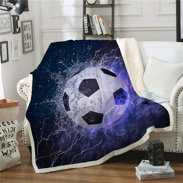 

blankets 3d throw blanket sport game warm winter bedspread football basketball rugby baseball plush bed cover for children sofa car