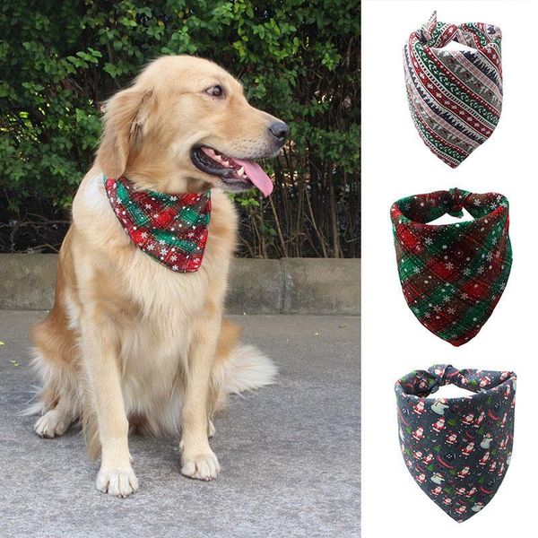 

dog apparel christmas pet bandanas triangular bibs scarves for small medium large dogs double reversible kerchief scarf accessories