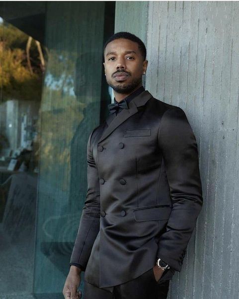 

men's suits & blazers shiny black fashion men double breasted slim fit wedding party prom man groom terno masculino blazer 2 pieces, White;black