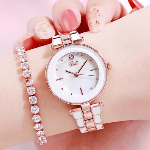 Armbanduhren Luxus Elegante Multi-Farbe Edelstahl Gürtel Damenuhr Quarz Wasserdicht Mädchen Relogio Geschenk Weibliche Uhren