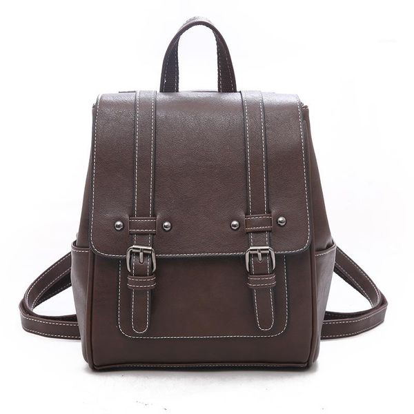 

outdoor bags 2021 ladies pu backpack classic fashion casual small soft leather trend korean mini female school bag