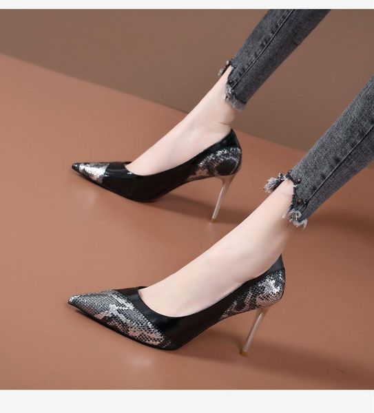 

dress shoes high heels woman pumpssilver ladies wedding party, Black