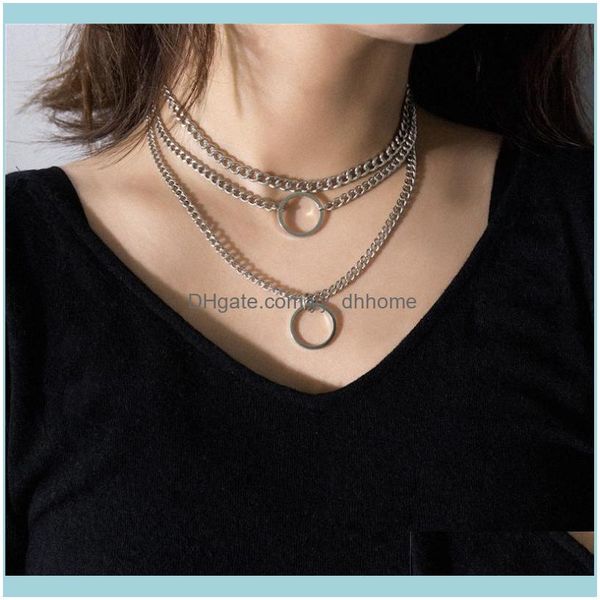 

necklaces & pendants jewelryvintage chains necklace women metal multilayer large geometric ladies jewelry collares de moda 30aug14 drop deli, Silver