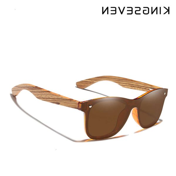 

sunglasses fashionable sun frames zebra handmade brand design kingseven polarized sunglasses men/women 2019 mirror lens original wood eyewea, Black