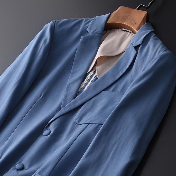 

men's suits & blazers 100% lyocell spring and autumn blue blazer for men plus size 4xl luxury slim fit casual jacket, White;black