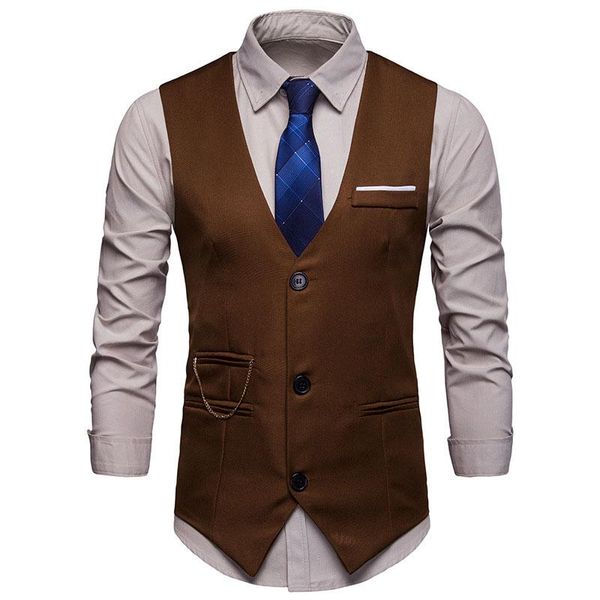 

men's vests mens vest slim fit single breasted waistcoat men party wedding groom suit business casual gilet costume homme xxl, Black;white
