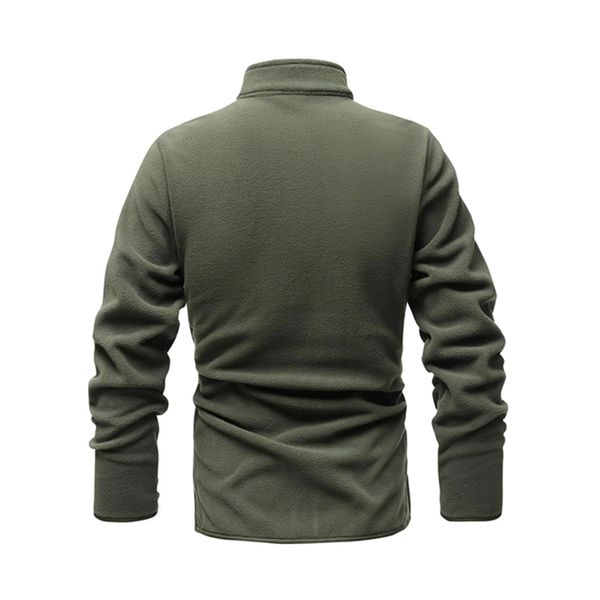 

mens jacket slim double-faced fleece tactical sweater casual turn-down collar zipper solid color jacket male warm winter coat, White;black