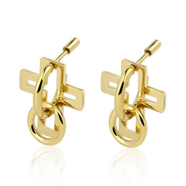 

dangle & chandelier fashion jewelry stainless steel detachable assemblable cross round pendant earrings for women party wedding gift wholesa, Silver