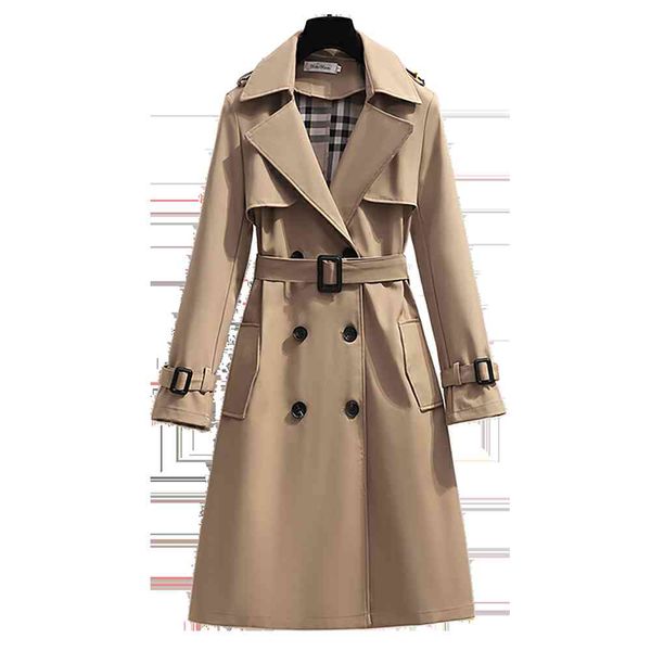 

women's trench coats s-4xl english spring feminine style wide medium and long sleek female jacket casual trench coats mujer 5i8c, Tan;black