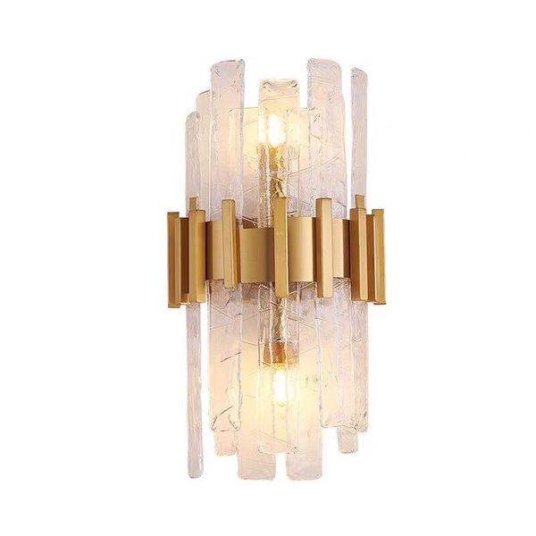 Art Deco Glass Wall Lights Modern Bedroom Lâmpada AC110V 220V Gold El Corredor Feltures Lamps