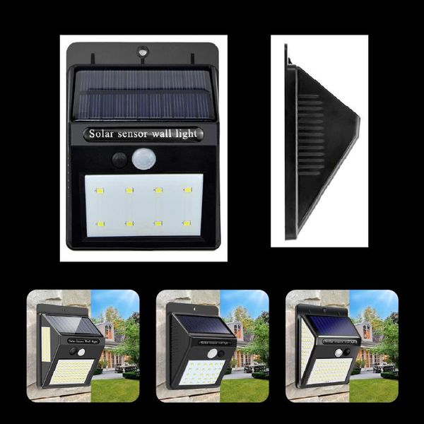 

outdoor wall lamps 100/144 led solar light pir motion sensor fluorescent garden decoration