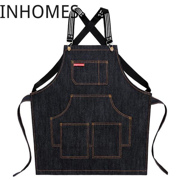 

custom logo apron cowboy men women restaurant flower work barista milk coffee barber shop chef beauty nails studios uniform aprons