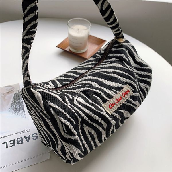 

black canvas women portable shoulder niche design retro fashion new and bag 2020 underarm white pattern ctpts