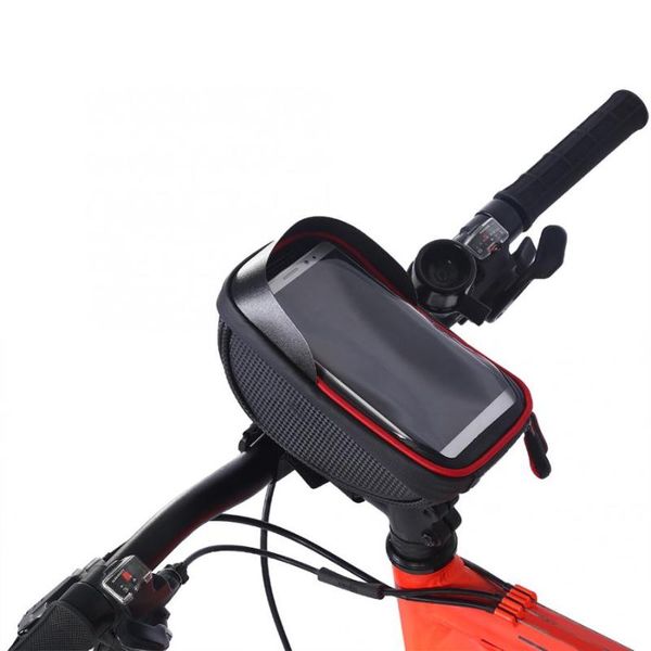 

cycling bags bike pannier bag 2 colors waterproof outdoor bicycle frame phone holder pouch tube handlebar