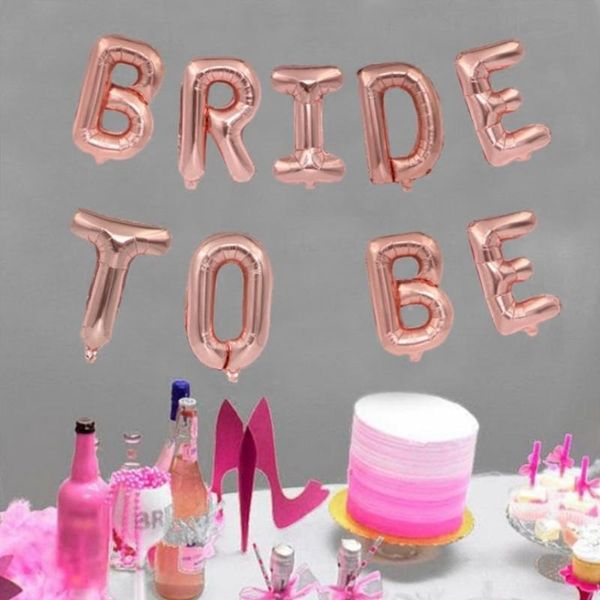 

party decoration rose gold bride to be letter foil balloon diamond ring bachelorette hen weeding bridal shower supplies
