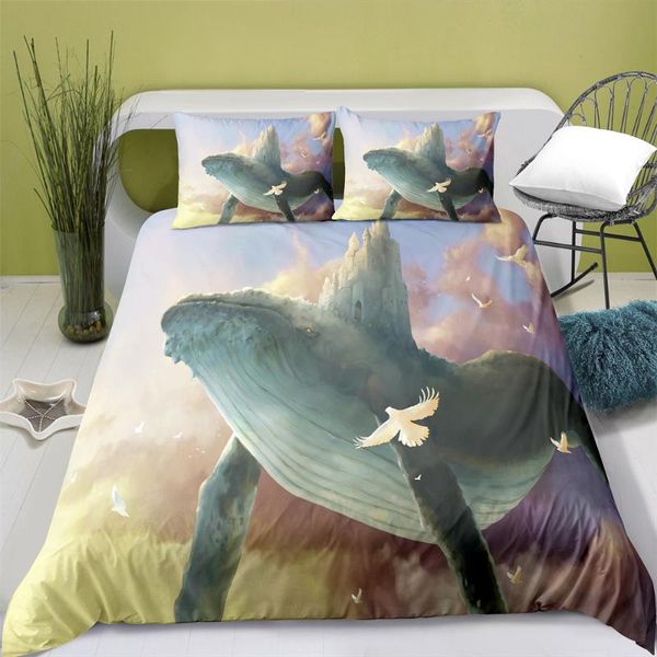 

bedding sets 3d printing animal style duvet cover with pillowcase bedroom decoration  size whale set king bed