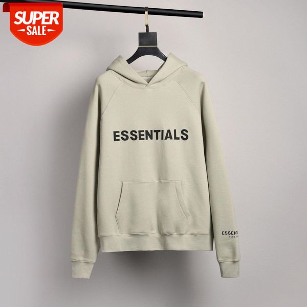 

fog double line eentials chest letter avocado mint green hooded sweater street loose coat #1j1j, Black
