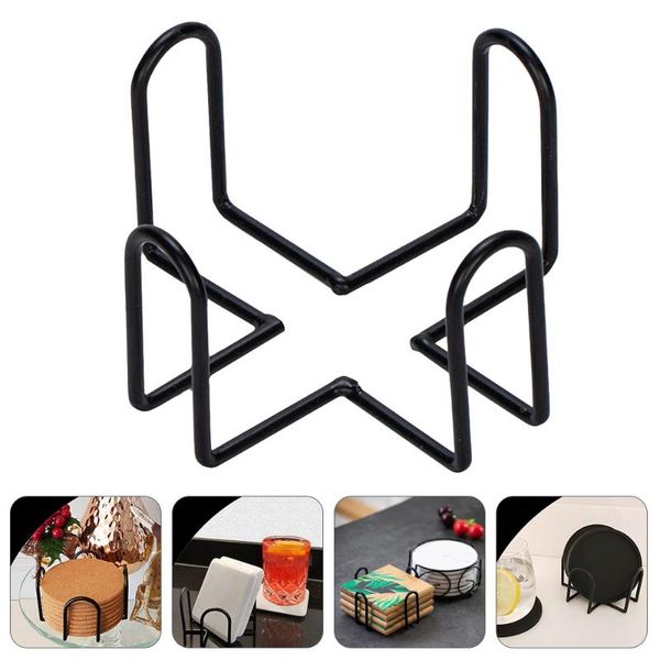 

mats & pads 1pc holder iron round tray cup mat organizer rack