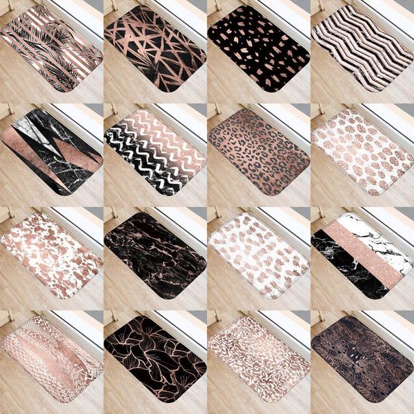 

carpets 1pcs 40*60cm stone stripe marble pattern anti-slip suede carpet door mat doormat outdoor kitchen living room floor rug 48276