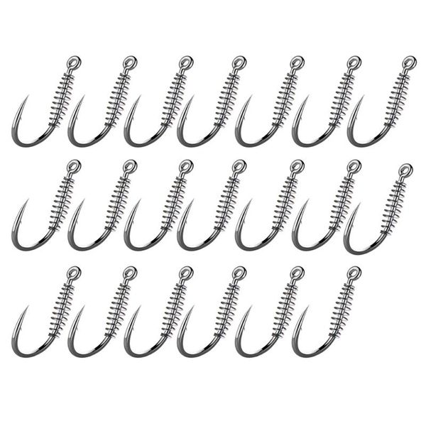 

fishing hooks 20pcs set spring barbed swivel jig single hook carp tackle circle