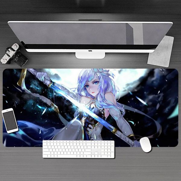 

mouse pads & wrist rests large anime girl mousepad gamers otaku kawaii xl lock edge pad xxl90x40cm keyboard pc desk