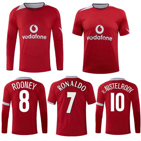 

2004 2006 van nistelrooy ronaldo retro soccer jersey rooney scholes giggs classic vintage football shirt, Black;yellow
