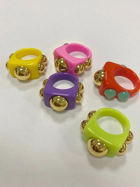 

2021 summer pop resin color matching ring, Silver