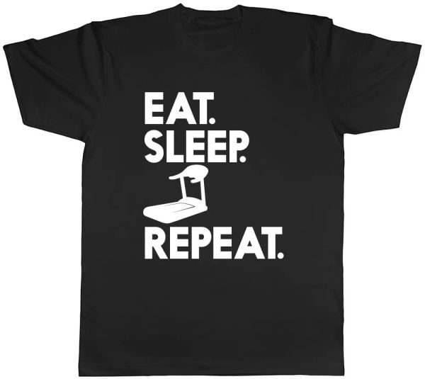 

eat sleep cardio repeat mens womens ladies t-shirt, White;black