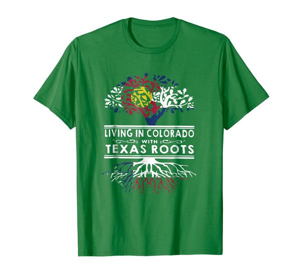 

living in colorado with texas roots shirt, White;black