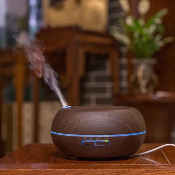 

wood grain ultrasonic humidifier oil diffuser 500ml humidifiers