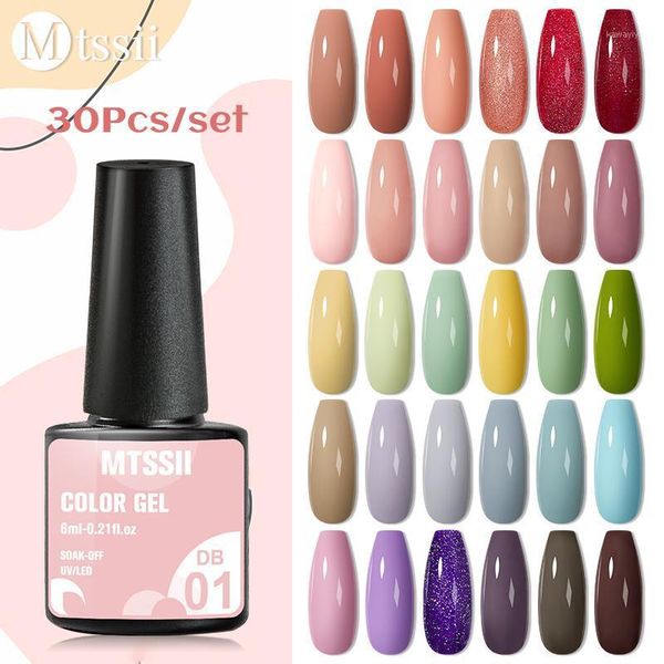 

mtssii 6ml gel polish set 30pcs hybrid varnish soak off uv led semi permanent all for manicure nail art kit1, Red;pink