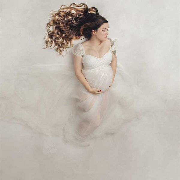 

maternity pgraphy props bodysuits dresses sets pregnancy p shoot tulle dress jumpsuits outfit y0924, White