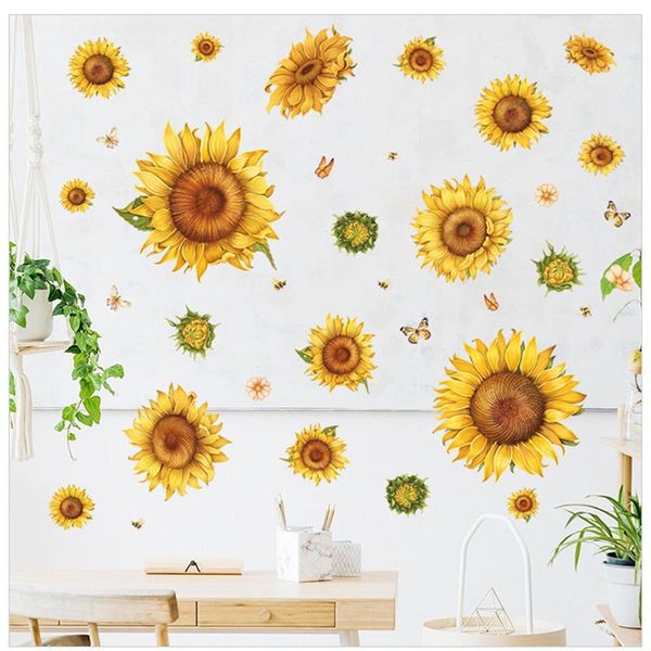 

wall stickers sunflower decals garden flower bedroom living room tv art decor