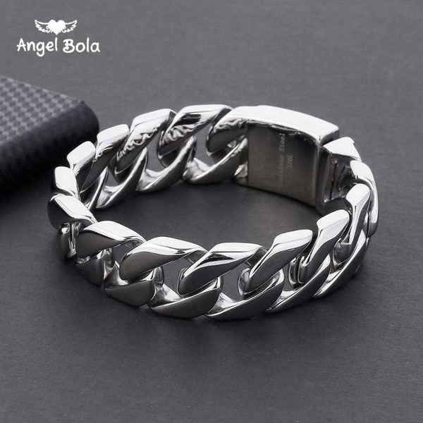 

men heavy 20mm wide mens to buddha bracelets 2021 bicycle chain wristband fashion link stainless steel bangles bangle, Black