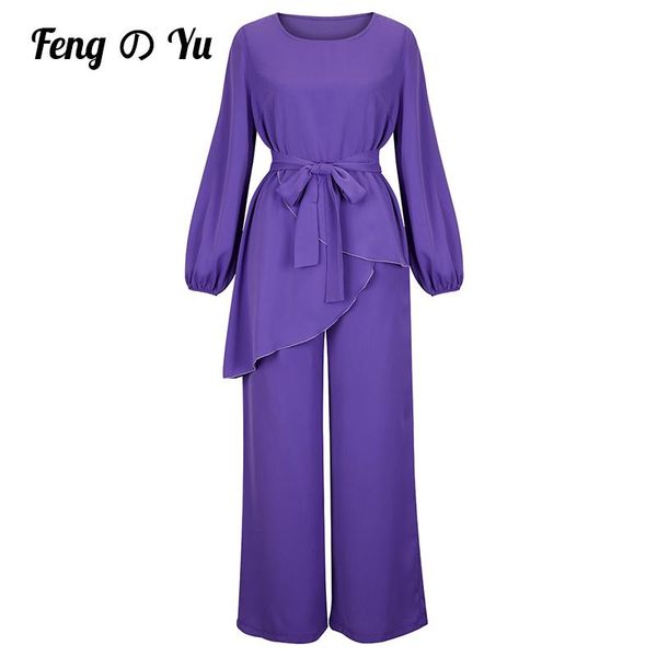 

ethnic clothing islamic women's muslim suit arabian loose and thin large size long sleeve + pants robe purple, Red