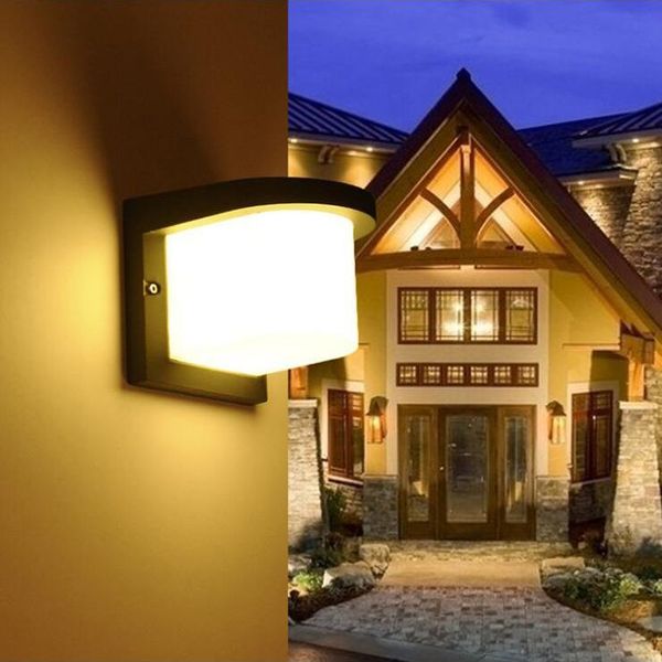 

wall sconce light fixture die-casting aluminum outdoor lamp pmma waterproof ip54 black/gray shell lamps