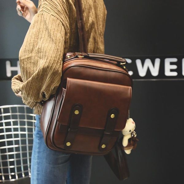 

backpack korean version of the simple retro british style female student schoolbag travel