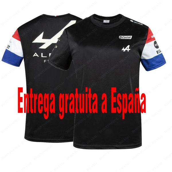 

racing jackets 2021 season motorsport alpine f1 team a car fan t-shirt blue black breathable jersey teamline short sleeve shirt clothing, Black;red
