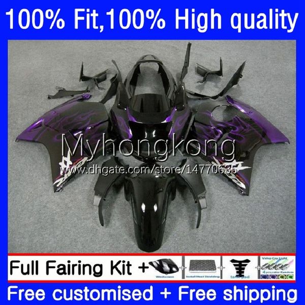 Iniezione di fiamme viola stampo per Honda CBR1100xx Blackbird 1996 1997 1998 1999 2000 2001 Body 35No.75 CBR 1100xx 1100 CC XX 96-07 CBR1100 XX 02 03 04 05 06 07 OEM FALEING