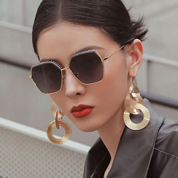 

sunglasses fashion women polarized hollow out luxury designer glasses lady driving eyewear uv400 with accessories, White;black