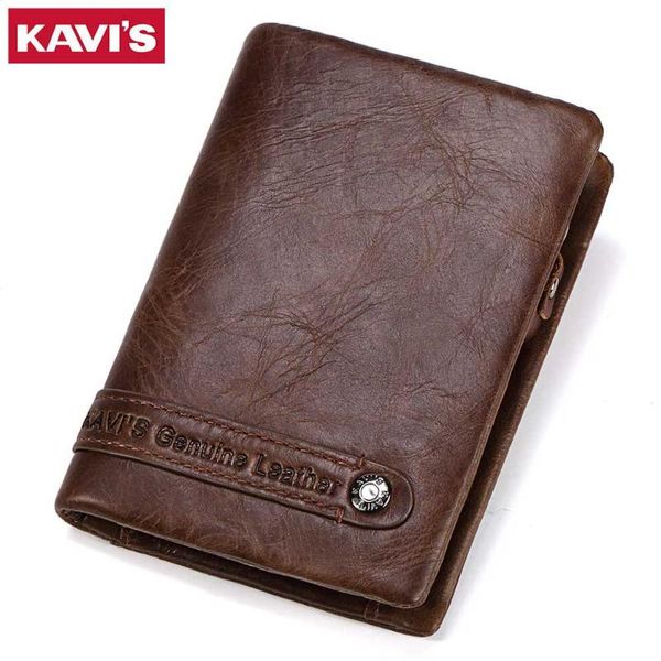 

wallets kavis genuine leather wallet men card holder and coin purse rfid magic walet portfolio man portomonee mini vallet travel cover, Red;black