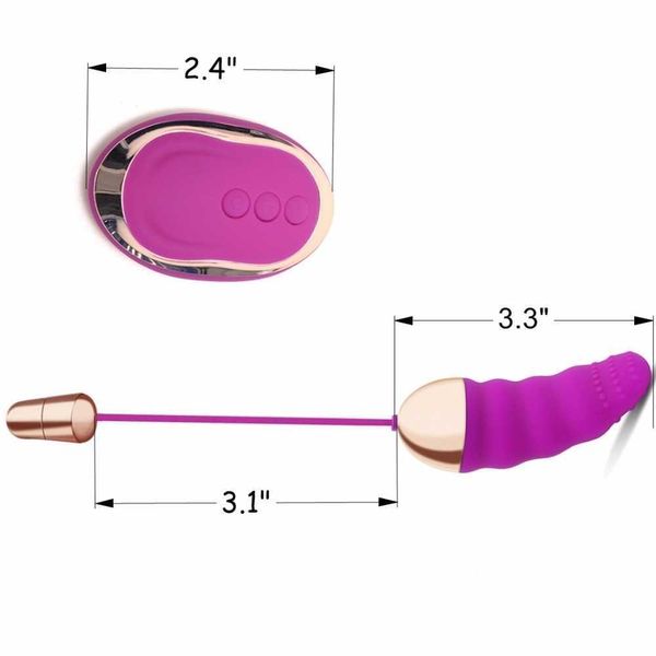 USB Recarregável 10 Velocidade Controle Remoto Sem Fio Vibrante Sexo Amo Ovos Vibrador Brinquedos Sexuais Para As Mulheres, Roxo Black Erótico Brinquedos P0822