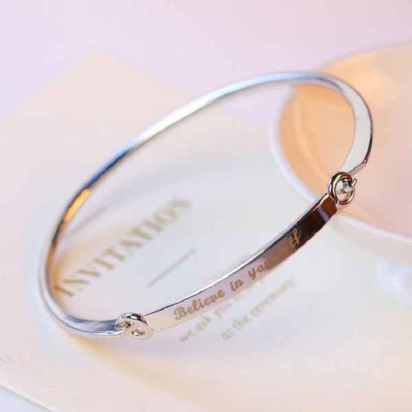 

bangle beautiful lovers bracelets woman korean version of the english alphabet alloy bracelet jewelry gifts, Black