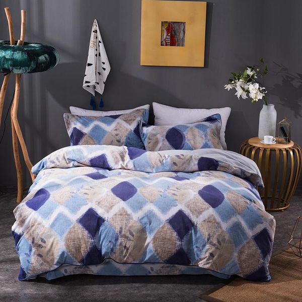 

4pcs product keep warm fleece fabric luxury bedding set  size soft bedclothes bed sheet duvet cover pillowcases sets