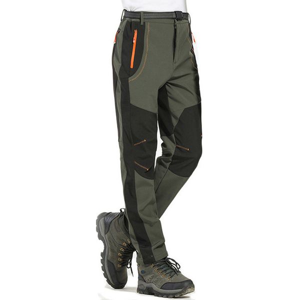 

winter men women cycling pants softshell thermal waterproof sports trousers windproof fleece outdoor bike bicycle pants s-5xl, Black